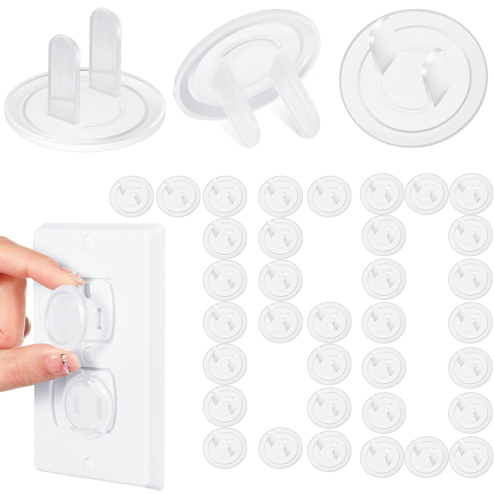 Thyle 750 Pcs Clear Outlet Covers Bulk Child Baby Proofing Proof Plug Covers for Electrical Outlets Easy Install Socket Sturdy Safe Secure Baby Proofing Kit for Home Office Bulk