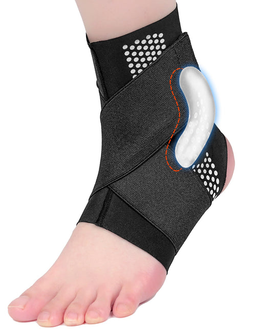 Load image into Gallery viewer, Adjustable Ankle Brace with Compression Straps Non-Slip Silicone Gel Pads – Breathable Ankle Sleeve for Sports and Injury Recovery
