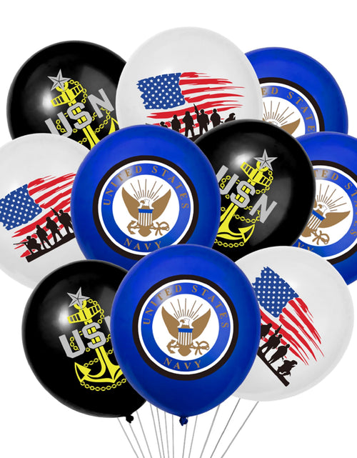 Load image into Gallery viewer, US Navy Balloon Pack of 30 Party Balloons for Navy Going Away Party Decorations Welcome Ceremony Retirement Party Navy Bootcamp Party Decorations
