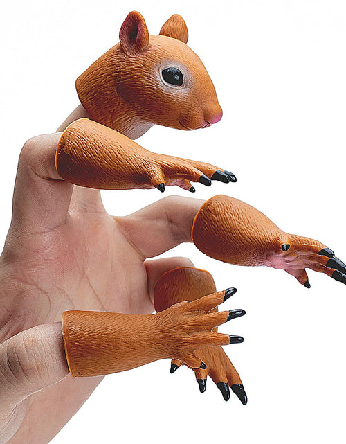 Load image into Gallery viewer, RONIAVL Animal Squirrel Finger Puppet Funny Toys Puppet Show Theater Props Sridiculous Weird Gag Gift Soft Odourless
