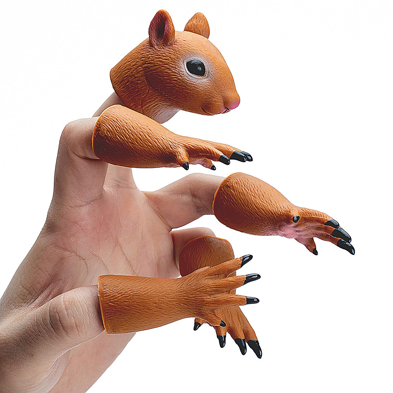 RONIAVL Animal Squirrel Finger Puppet Funny Toys Puppet Show Theater Props Sridiculous Weird Gag Gift Soft Odourless