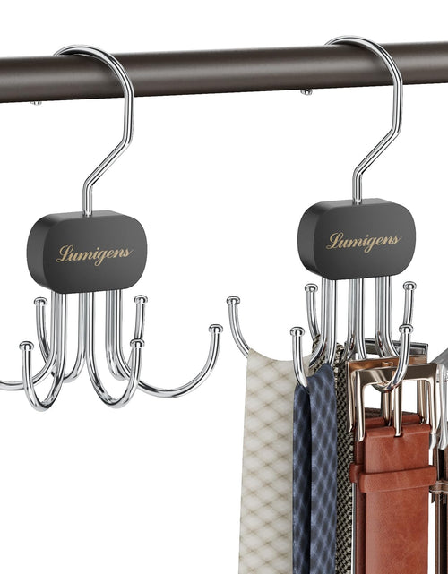 Load image into Gallery viewer, Belt Hanger Belt Organizer for ClosetRotatable Tie RackBelt HolderHanging Closet Storage Hook for Belt Bra Tank Top Tie Scarf Purse1PCSBlack

