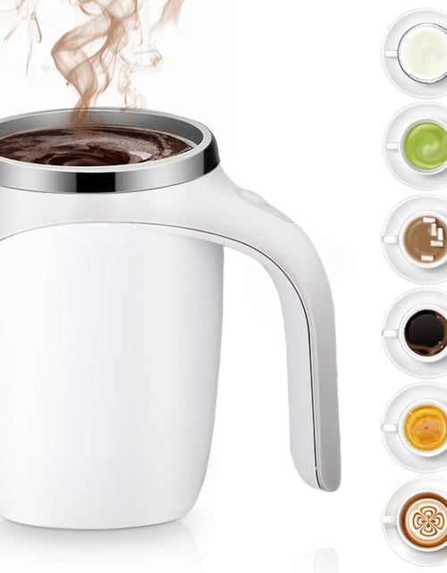 Load image into Gallery viewer, Automatic Magnetic Stirring Coffee Mug Self Stirring Coffee Mug Rechargeable Automatic Stirring Coffee Mug Office Electric High Speed Mixing Cup Household for Coffee Milk Tea (White(rechargeable))
