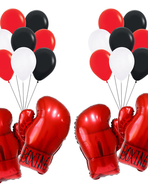 Cargar imagen en el visor de la galería, Globos de boxeo globos para decoraciones de fiesta de boxeo, suministros para fiesta de cumpleaños de lucha libre, globos para decoración de fiesta de boxeo para jóvenes/globos para fiesta de noche de pelea
