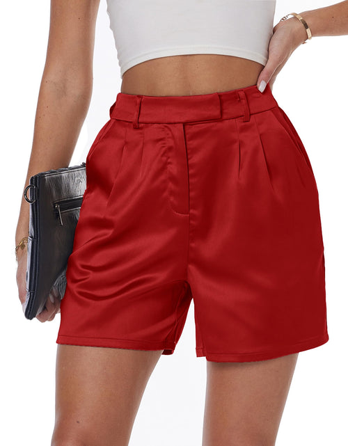 Load image into Gallery viewer, Womens Satin Silky Shorts Dressy Casual Party Wedding Club Shiny Metallic Pants Shorts
