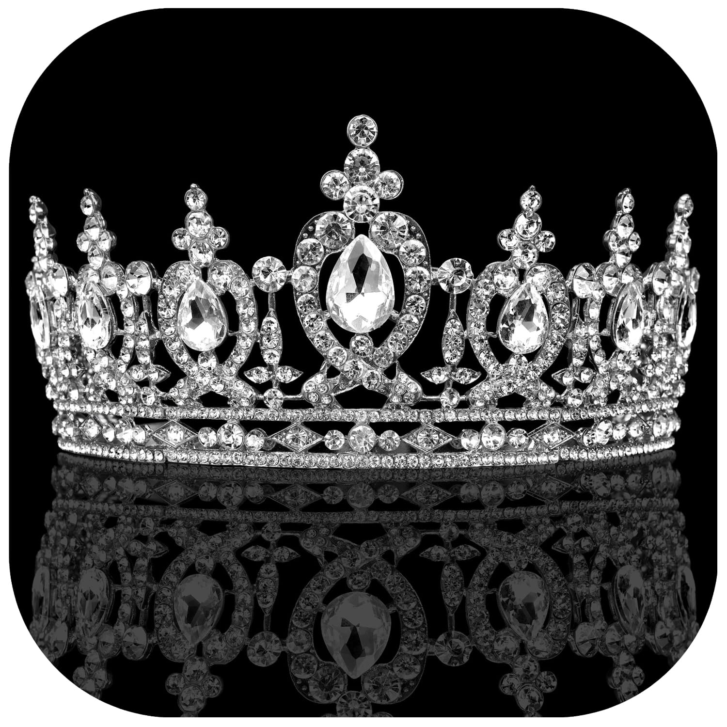 Chanaco Crystal Crowns Tiaras for Women Rhinestone Queen Headbands Silver Princess Tiara for Girls Non Slip Quinceanera Crown with Combs Bride Wedding Party Accessories Happy Birthday Gifts