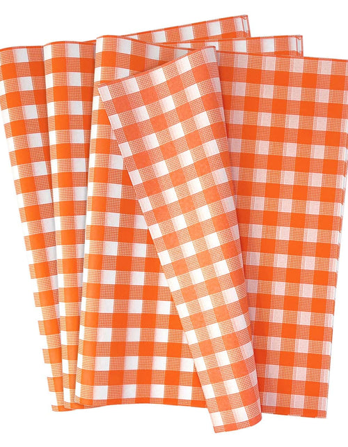 Load image into Gallery viewer, MUNILAIL 100 Sheets Gingham Tissue Paper 14 x 20 Inches Orange and White Checkered Tissue Paper for Gift Bags Bulk Wrapping Paper Gift Paper Tissue for Birthday Gift Packing Crafts
