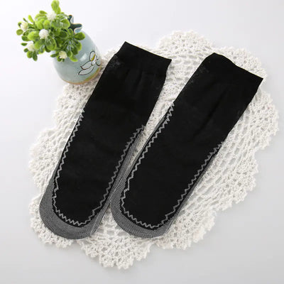 Chaussettes courtes antidérapantes en coton pour femmes