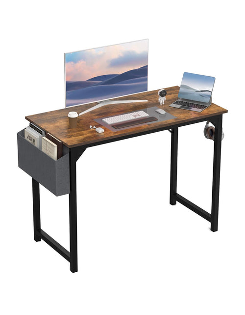 Cargar imagen en el visor de la galería, DUMOS 40 Inch Small Computer Office Desk Modern Simple Style Writing Study Work Table for Home Bedroom - Modern Brown

