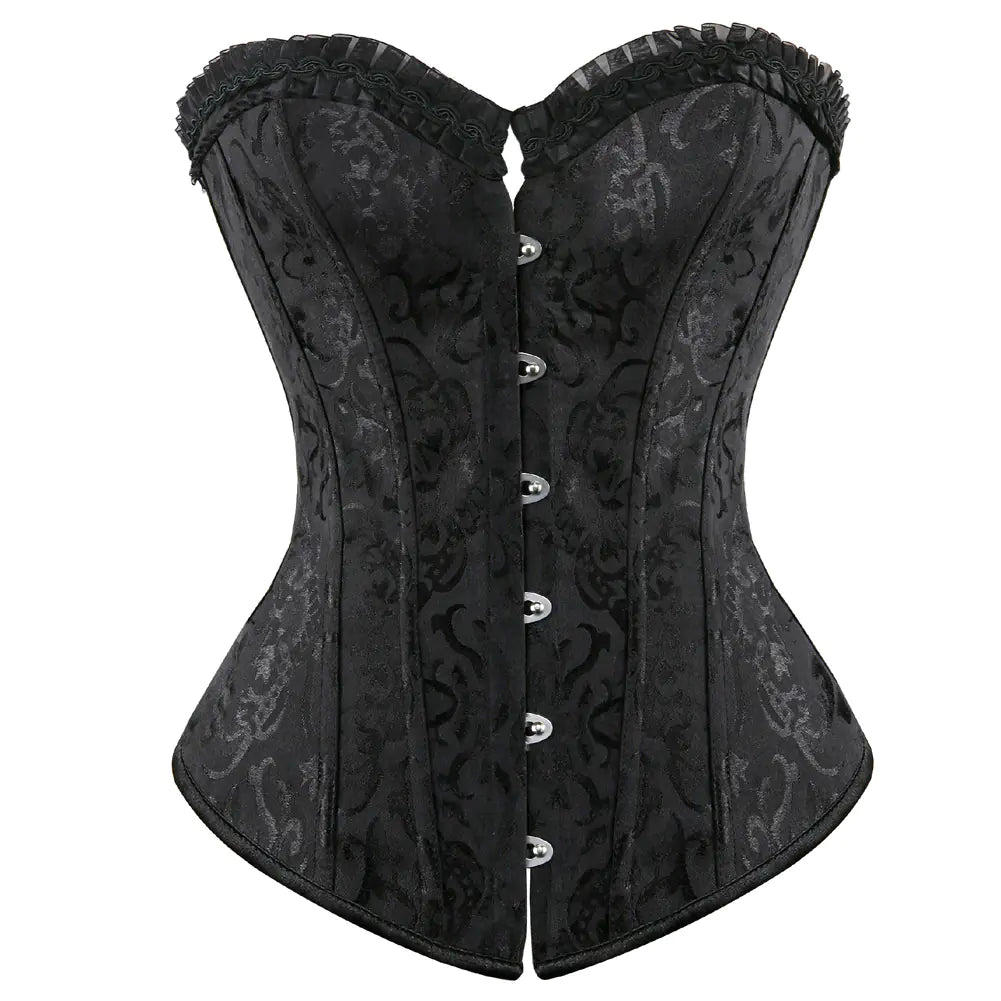 Lace Steel Boned Shapewear in Black and White