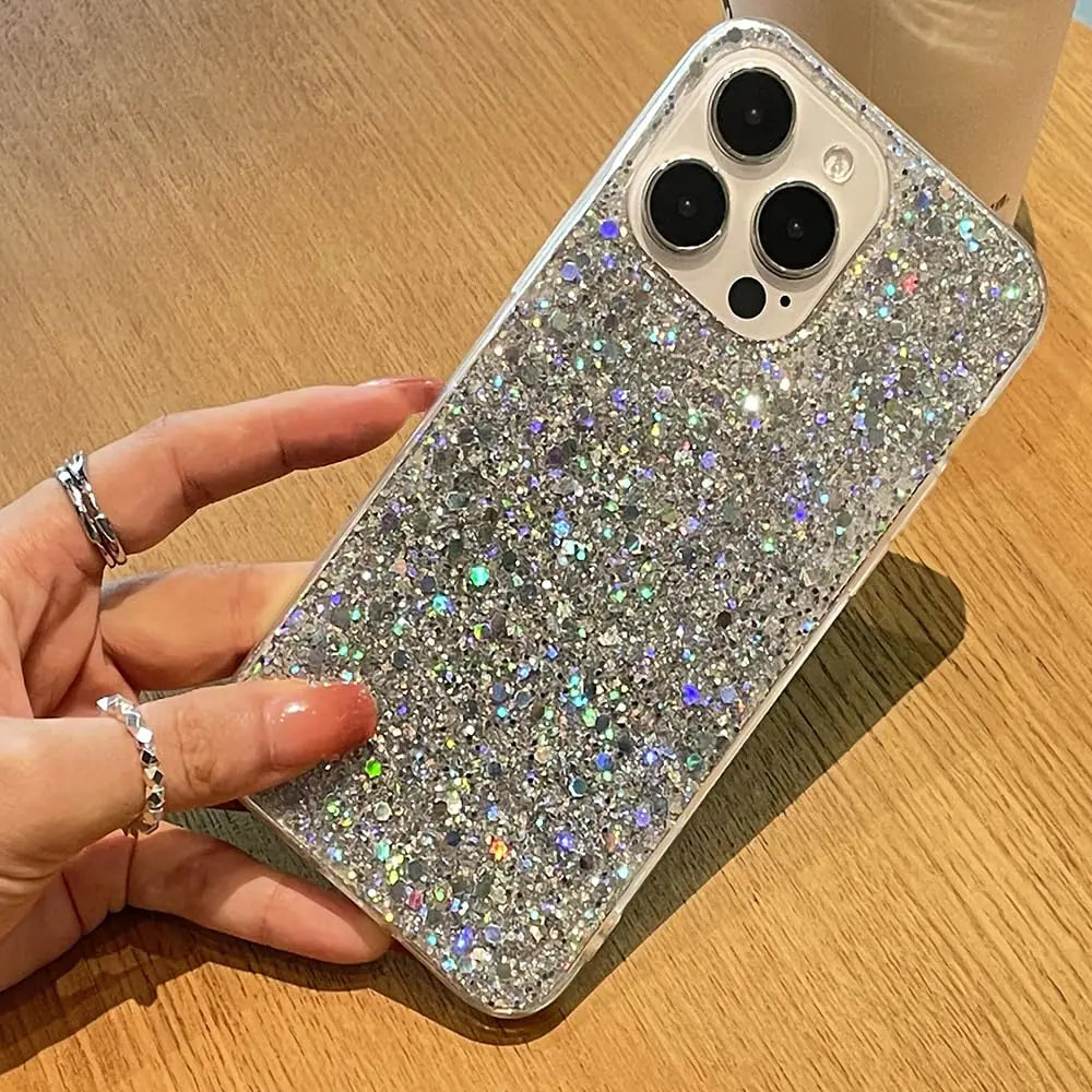 Funda MUYEFW para iPhone 11, brillante para mujeres y niñas, funda protectora bonita de 6.1 pulgadas (plateado)