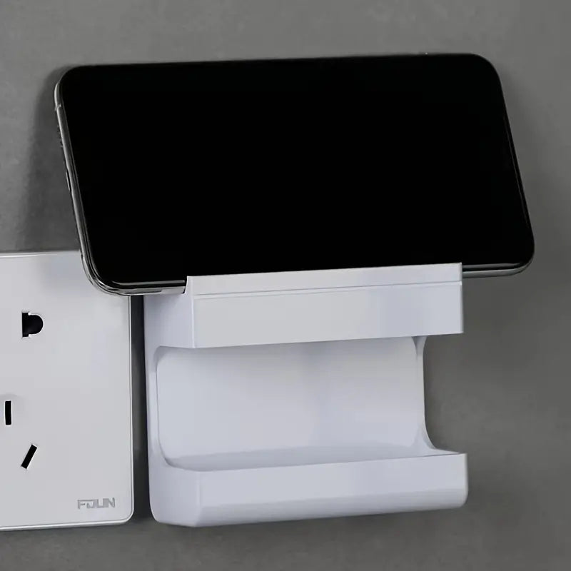 Soporte de teléfono para pared, caja organizadora autoadhesiva