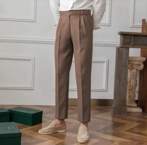 Load image into Gallery viewer, Men&#39;s Slim-Fit Cropped Suit Pants
