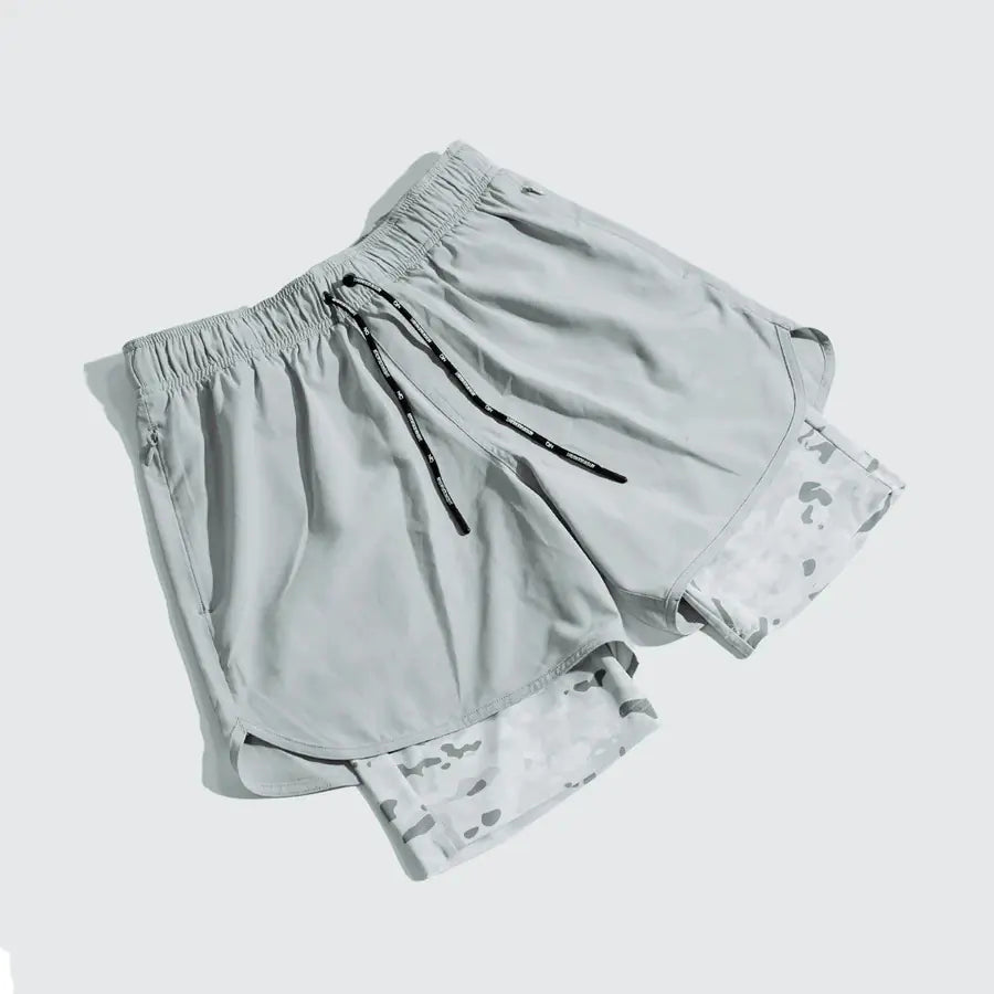 Double Layer Gym Pants with Loose Zip Pockets