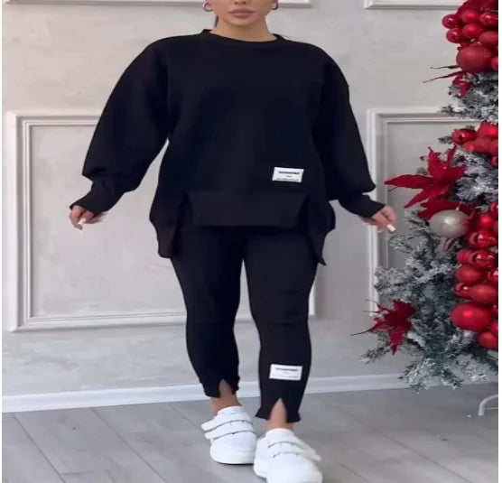 Mila Ultimate Comfy Sweatsuit Set with Asymmetrical Top