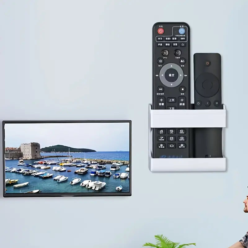 Soporte de teléfono para pared, caja organizadora autoadhesiva