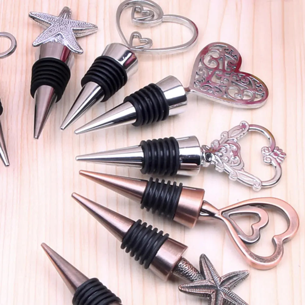 Heart-Shaped Wine Opener and Stopper Set