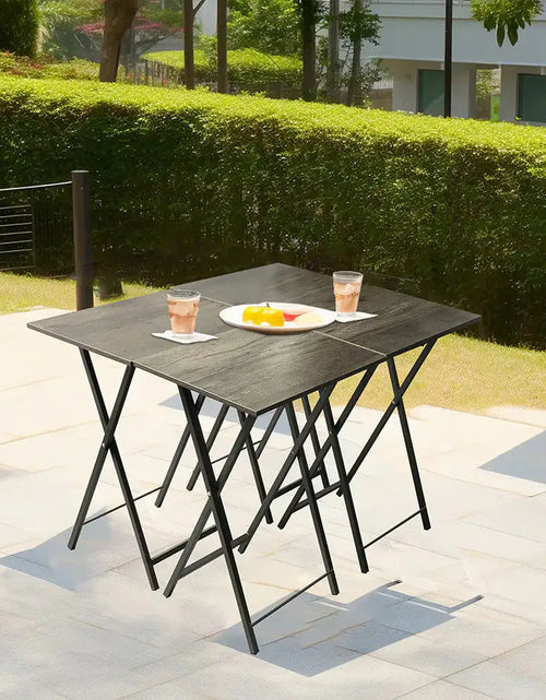 Charger l'image dans la visionneuse de galerie, Ensemble de 5 Tables d'appoint Pliantes pour Télévision, Table Basse Pliable, Table de Chevet, Table à Grignoter, Gain de Place, Gris
