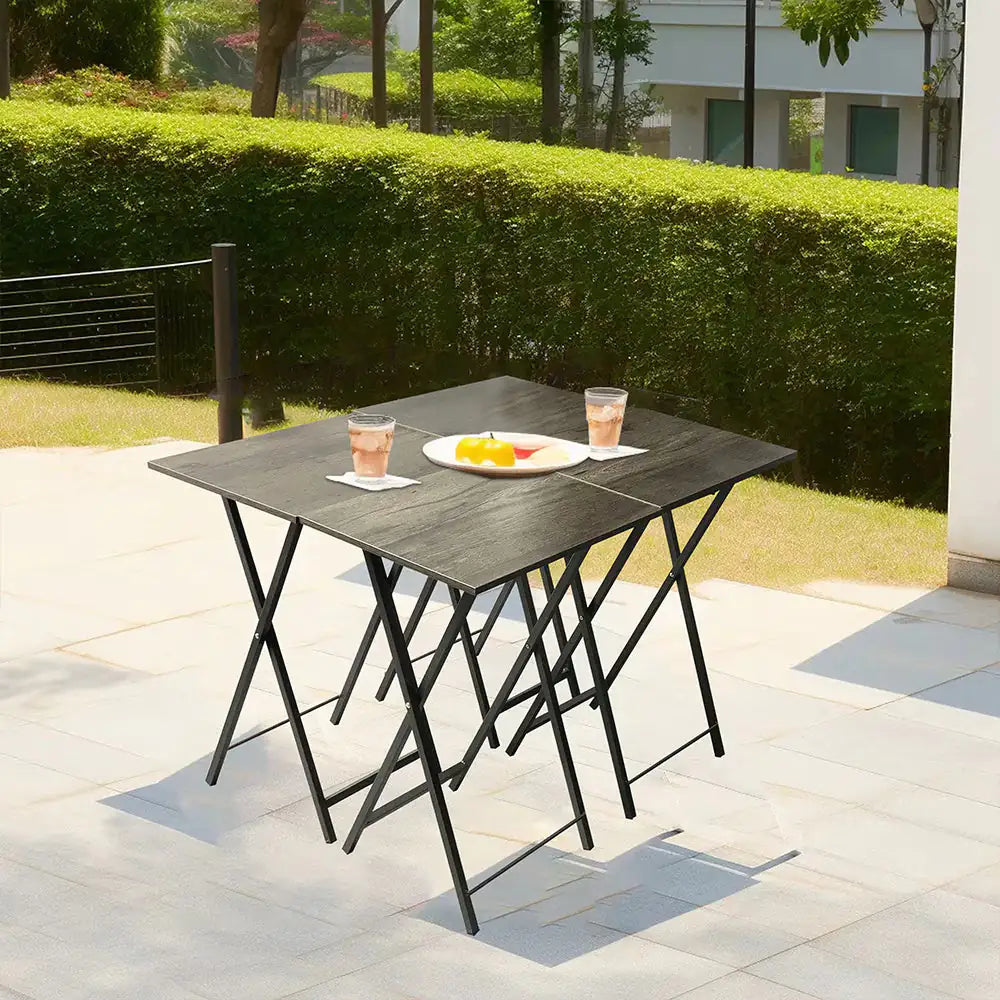 Ensemble de 5 Tables d'appoint Pliantes pour Télévision, Table Basse Pliable, Table de Chevet, Table à Grignoter, Gain de Place, Gris