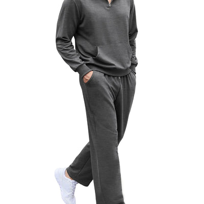 COOFANDY Mens 2 Piece Tracksuit Jogging Suit Running Track Suit Sport Sweatsuits Dark Grey