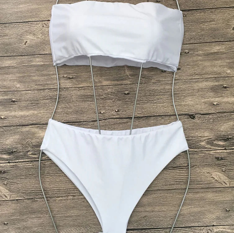 New Sexy Strapless High-Waisted Bikini Swimwear
