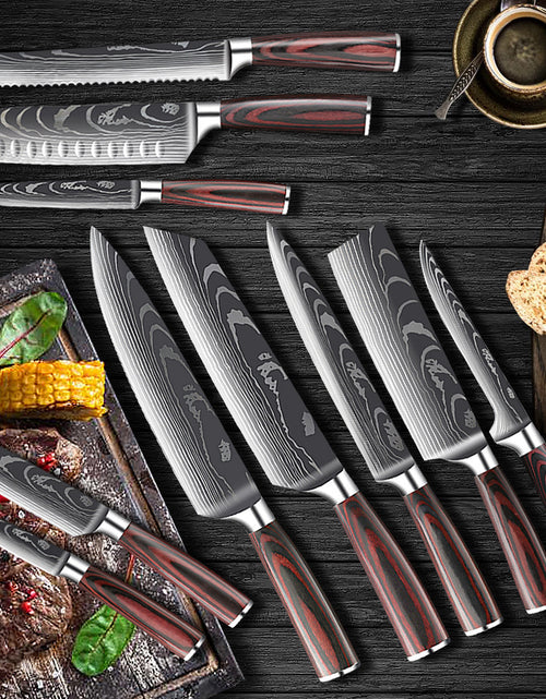 Cargar imagen en el visor de la galería, Juego de cuchillos con accesorios de cocina
