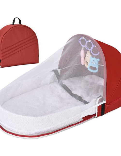 Charger l'image dans la visionneuse de galerie, SFNTION Baby Travel Cot with Net Foldable Baby Tent Washable Crib Bionic Travel Bed Breathable Cradle Cot
