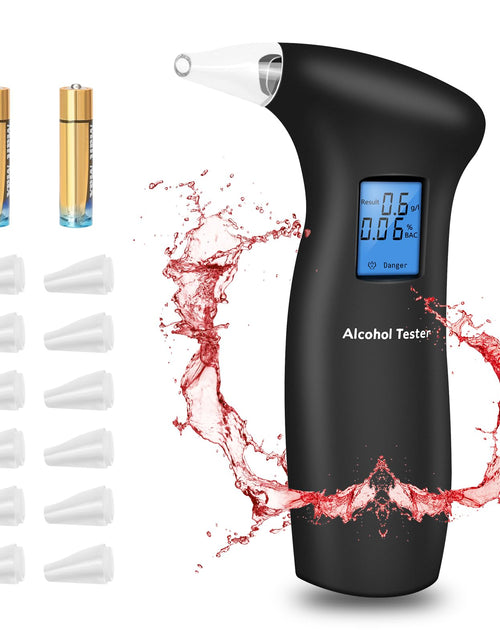 Charger l'image dans la visionneuse de galerie, Breathalyzer Professional Portable Breathalyzer to Test Alcohol Personal Grade Accuracy Breath Alcohol Tester with 12 Replaceable Mouthpieces and LCD Display for Home or Party Use
