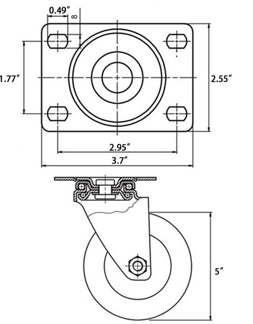 Load image into Gallery viewer, 4 Pack 5 Inch Caster Wheels Swivel Plate Polyurethane Wheels Heavy Duty Wheels
