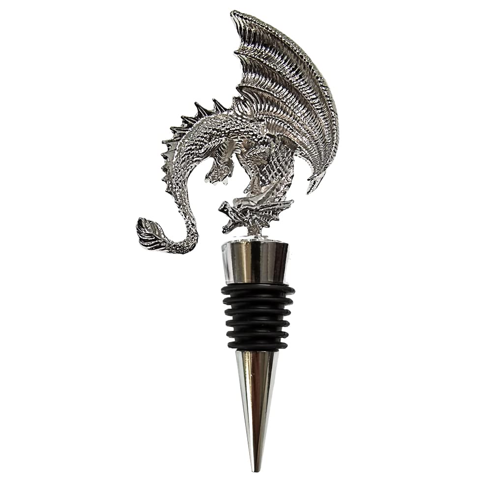 Lockban Dragon Wine Stoppers Gothic Metal Alloy Design Bottle Stopper for Dragon Gift Party Decorative
