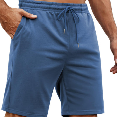 COOFANDY Mens Athletic Running Shorts with Pockets 7" Gym Workout Shorts Lightweight Sweat Basketball Shorts for Men Blue Medium