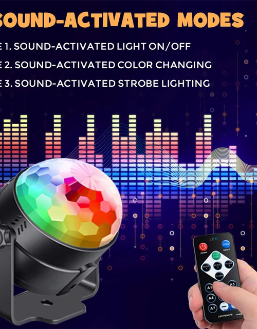 Cargar imagen en el visor de la galería, Luces de discoteca, estroboscópicas, LED, bola de DJ, bombilla activada por sonido, lámpara de decoración para baile
