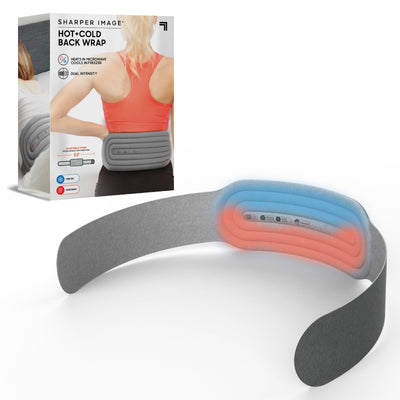 Sharper Image® Hot + Cold Back Wrap Adjustable Fit Soothing Heat & Revitalizing Cold Therapy Portable Ice Pack Workout Soreness Recovery Compression Lumbar Heating Pad Period Cramp Pain Relief