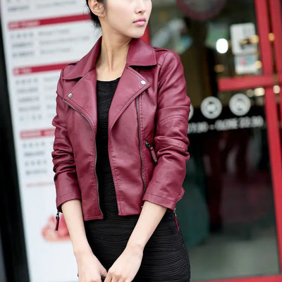 Women's Leather Motorcycle Jacket