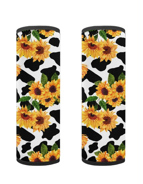 Cargar imagen en el visor de la galería, ENLACHIC Kids Car Seat Belt Cover Cute Cartoon Animal Print Baby Car Seat Strap Pads Infant Car Seat Protector Car Accessories Universal All CarsSunflower Cow Print
