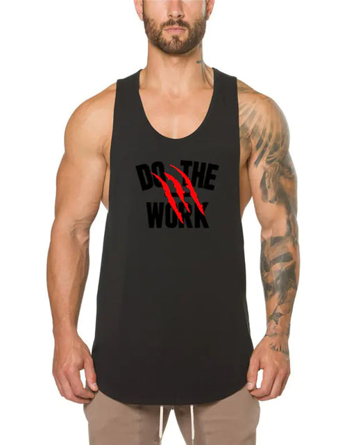 Load image into Gallery viewer, Breathable Cotton Men&#39;s Vest for Gym Training
