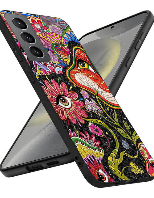 Cargar imagen en el visor de la galería, Funda compatible con Samsung Galaxy S24, con diseño de plantas florales hippies, de TPU suave, a la moda, fresca, delgada, resistente a golpes, carcasa protectora para teléfono para mujeres y niñas.
