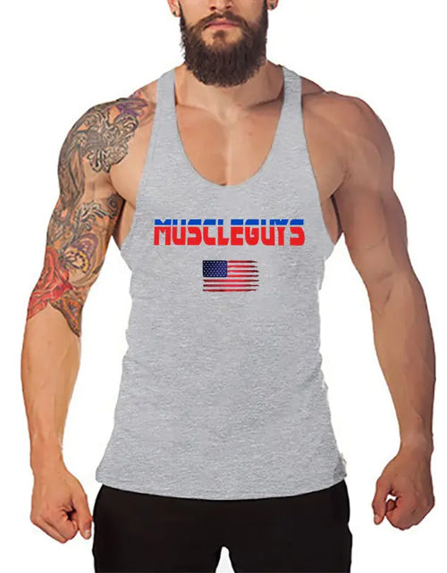 Load image into Gallery viewer, Men&#39;s Polyester Gym Vest - Breathable Print Design
