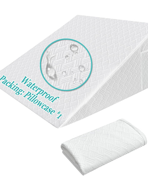 Cargar imagen en el visor de la galería, Funda de almohada de cuña 25x24x12 Funda de almohada de cuña para cama Funda de almohada de cuña triangular para dormir Fundas de almohada impermeables Protector con cremallera y bolsillo (solo funda de almohada de cuña impermeable)
