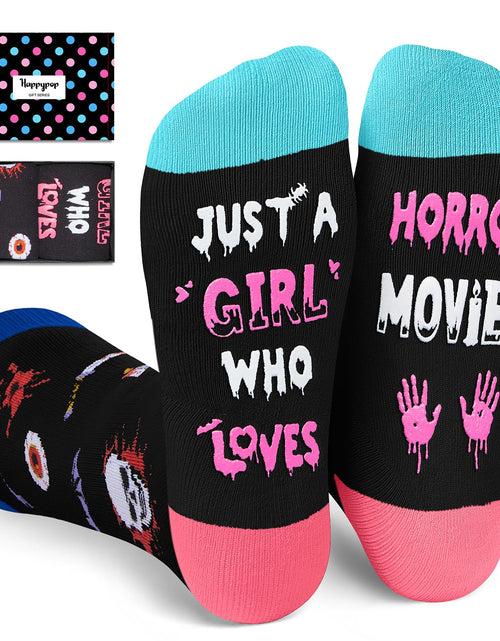 Load image into Gallery viewer, HAPPYPOP Horror Movie Gifts for Movie Lovers - Scary Movie Gifts for Movie Lovers Women Teen Girls Horror Scary Gifts Movie Socks

