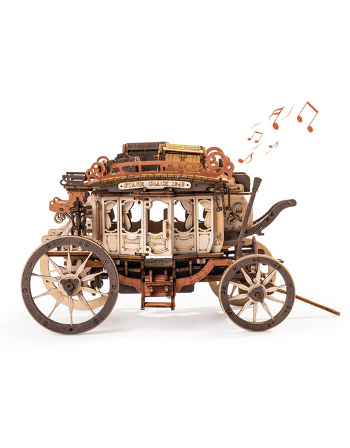 Load image into Gallery viewer, ROBOTIME Stagecoach Wooden Music Box Puzzle AMKA1 Valentines Day Gift 3D Wooden Puzzles for Adults Mechanical 3D Model to Build Birthday Anniversary Day Gift Hobby STEM Kits
