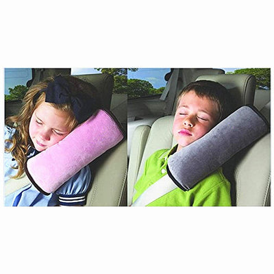 Colorsheng – Lot de 2 coussins de protection pour ceinture de sécurité de voiture, réglables, pour enfants (gris, rose)