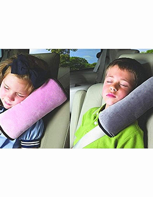 Load image into Gallery viewer, Colorsheng 2 pcs Auto Pillow Car Safety Belt Protect Shoulder Pad Adjust Vehicle Seat Belt Cushion for Kids （Grey，Pink）
