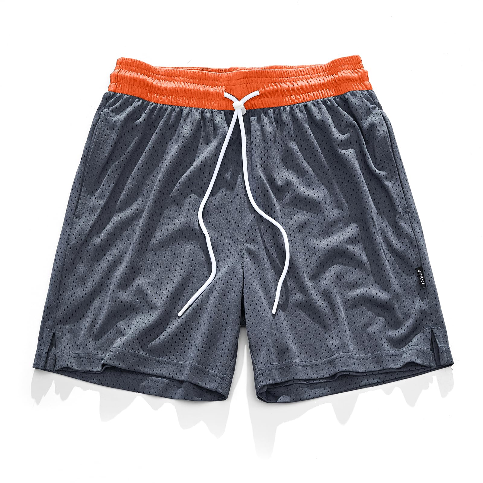 AIMPACT 7" Mens Mesh Shorts Athletic Basketball Shorts Double Layer Gym Workout Shorts with Pocket Drawstring Breathable