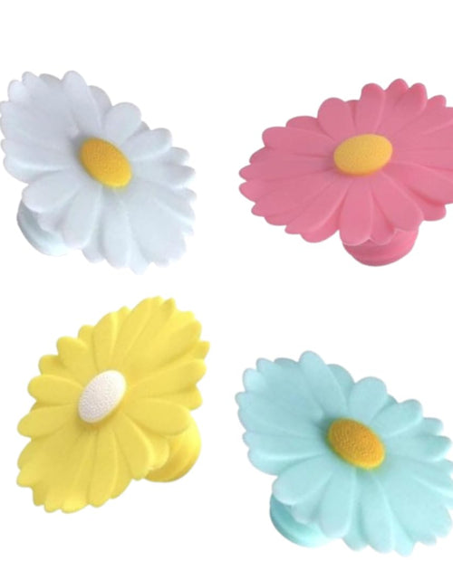 Load image into Gallery viewer, Charles Viancin Set of 4 Daisy Wine Stoppers/Silicone Bottle Stoppers
