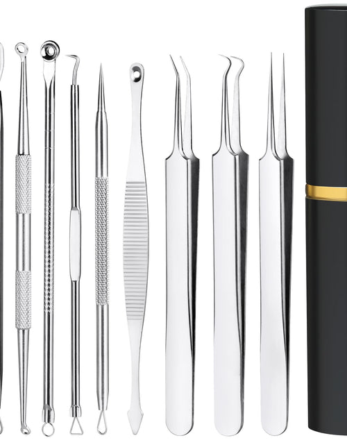Load image into Gallery viewer, Pimple Popper Tool Kit10 Pcs Professional Blackhead Remover Comedones Extractor for Easy Removal for PimplesBlackheadsZit Removing Facial and Nose Acne Removal Kit with Metal Box (Silver)
