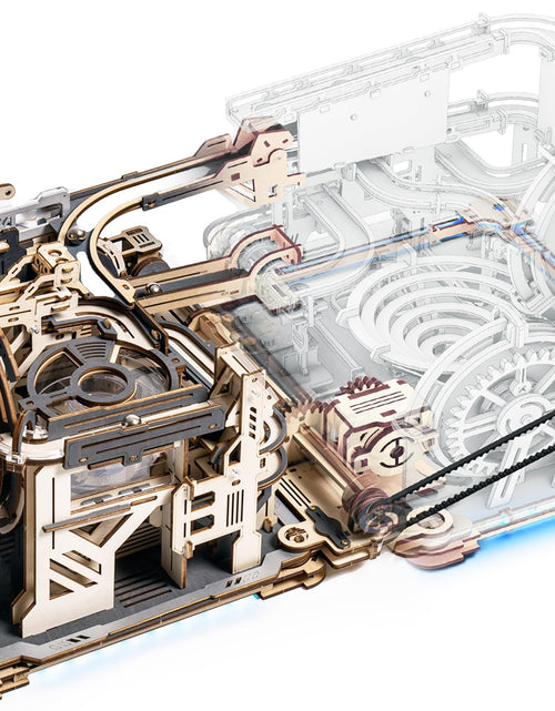 Load image into Gallery viewer, ROKR 3D Puzzle Marble Run Kit 2 in 1 Include Marble Spaceport LGC01 and Link Pack LG01 3D Wooden Puzzles for Adults Mechanical Model Sets Building Toys
