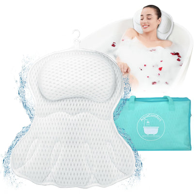 AquaComfort - Coussin de Bain - Oreiller de Baignoire pour le Soutien de la Tête, du Cou et du Dos - Oreillers de Bain de Luxe pour Baignoire - Coussin et Oreiller de Dos pour Adultes Support Dorsal de Baignoire Dossier de Baignoire