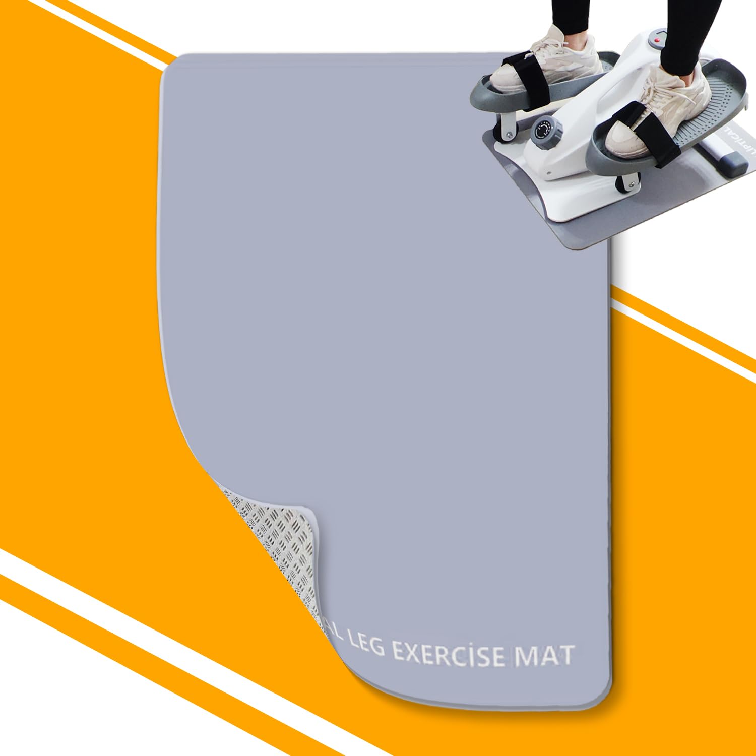 JICOJIN Alfombrilla Antideslizante para Elípticas Debajo del Escritorio, Alfombrilla para Máquina de Ejercicios de Piernas Elíptica de 3 mm de Grosor, Mejora la Estabilidad de la Máquina y Protege el Suelo 23.62 x 16.92 Pulgadas