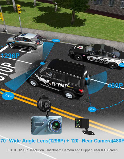 Load image into Gallery viewer, HD 1080P Car Dual Lens Dash Cam 4" DVR Recorder Front &amp; Rear Camera Night Vision
